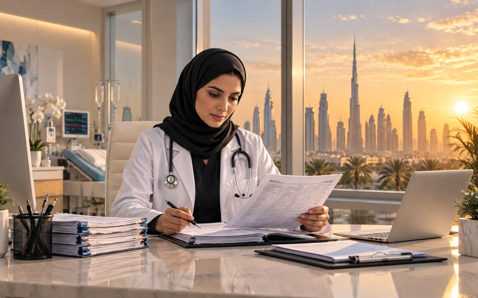 Healthcare professional and medical-services environment