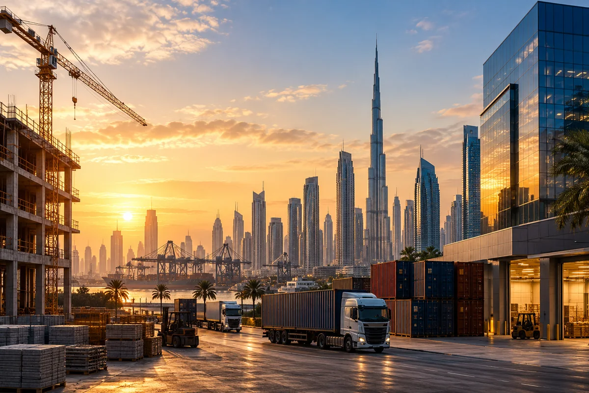 UAE commercial, construction and logistics business sectors