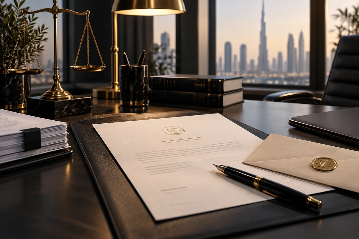 Formal legal correspondence and a demand letter prepared for issue