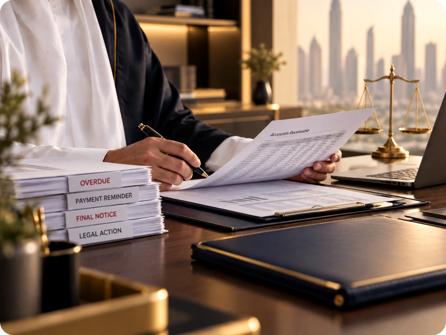 Review of overdue receivables and recovery documents